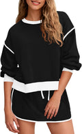 Fisoew Womens Sweatsuits 2 Piece Set Crewneck Sweatshirt and Skort you