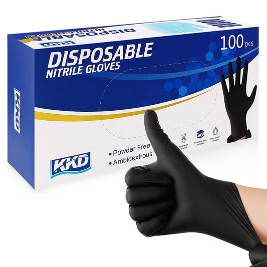 100 Black Nitrile Gloves 5.5 Mil: Latex & Powder Free for All Uses, Medium