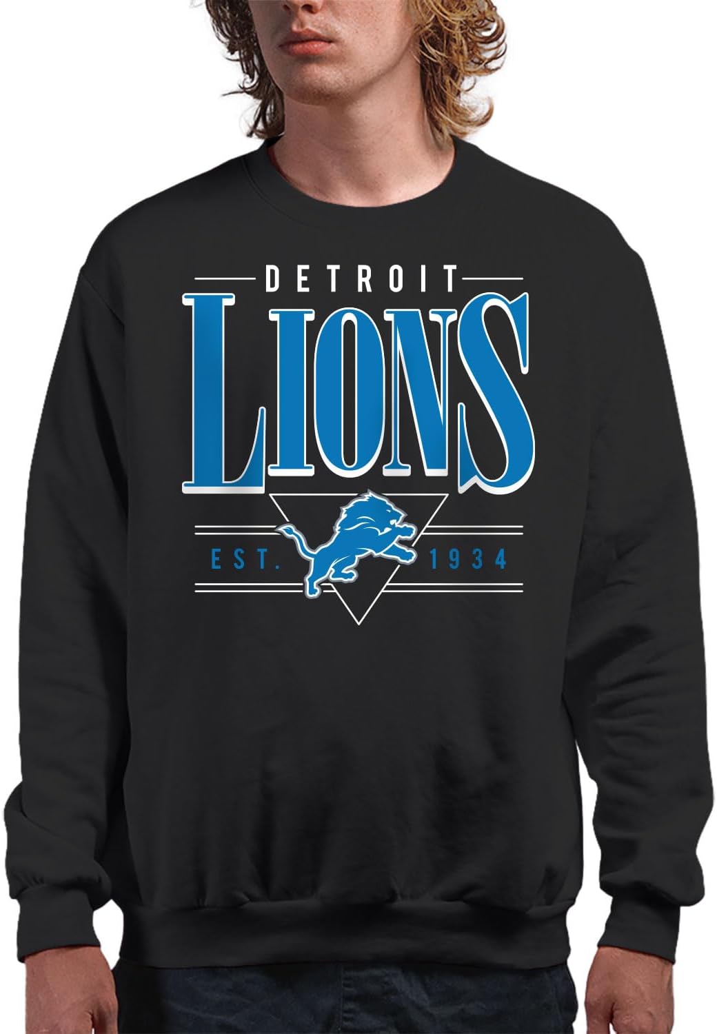 Detroit Lions Adult Fleece Crew for Casual Wear and Comfort