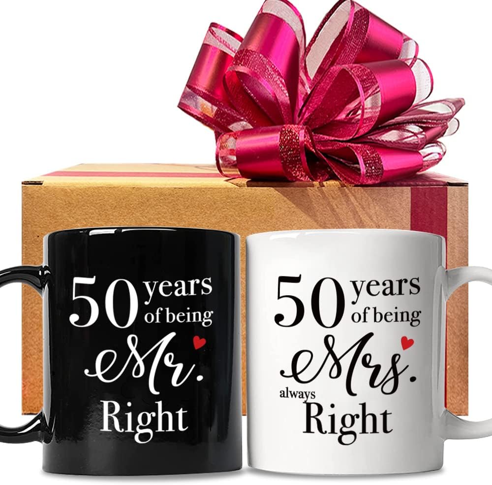 50th Anniversary Mr Right & Mrs Always Right Mugs