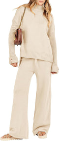 ANRABESS Women's 2 Piece Knit Sweater Lounge Set - Cozy Chic Fit