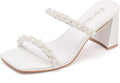 Women's Square Open Toe Heeled Sandals Two Strap Mules - Chic 3in