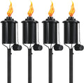 4 Pack Metal Torch for Outside 59-In Citronella Torches - Long Burn