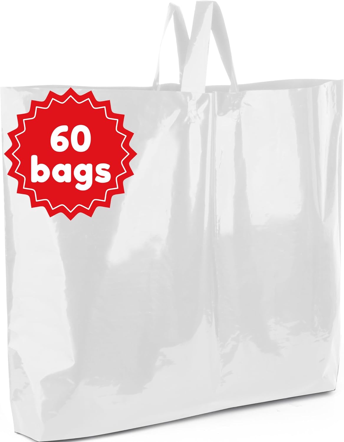 Large Plastic Shopping Bags with Handles for Retail Use