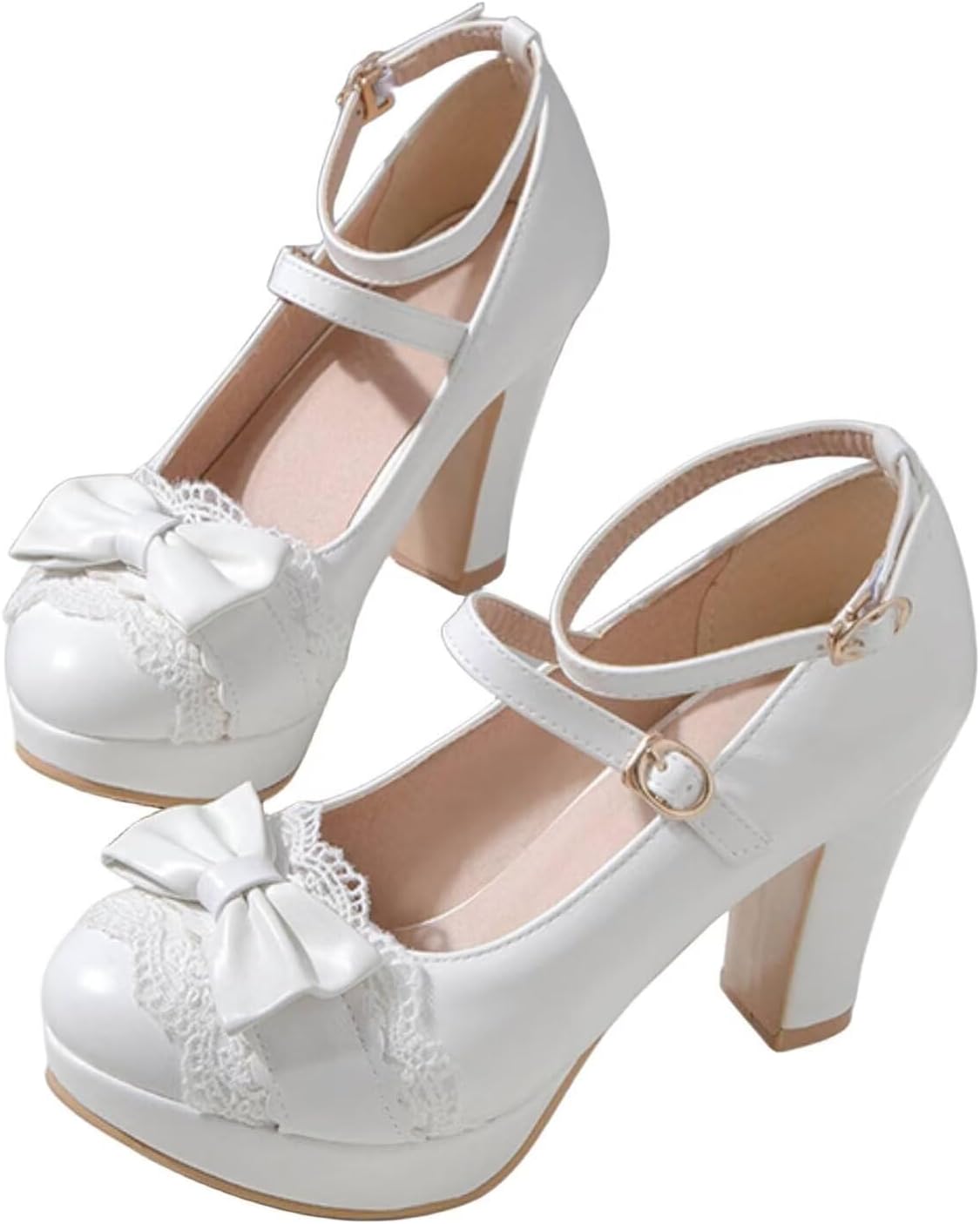 Cute Bow Heels Mary Janes Shoes for Women Dressy Occasions