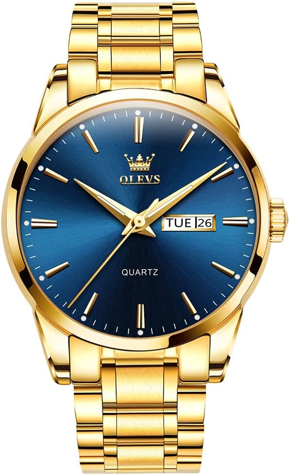 Men's Casual Stainless Steel Watch with Big Face and Date