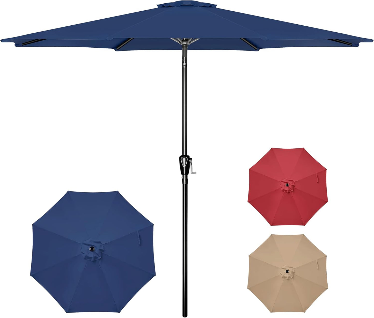 9ft Patio Umbrella with Push Button Tilt and Crank for Outdoors