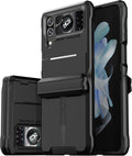Black Rugged Case for Samsung Galaxy Z Flip 4 and Flip 3 - Hinge Guard