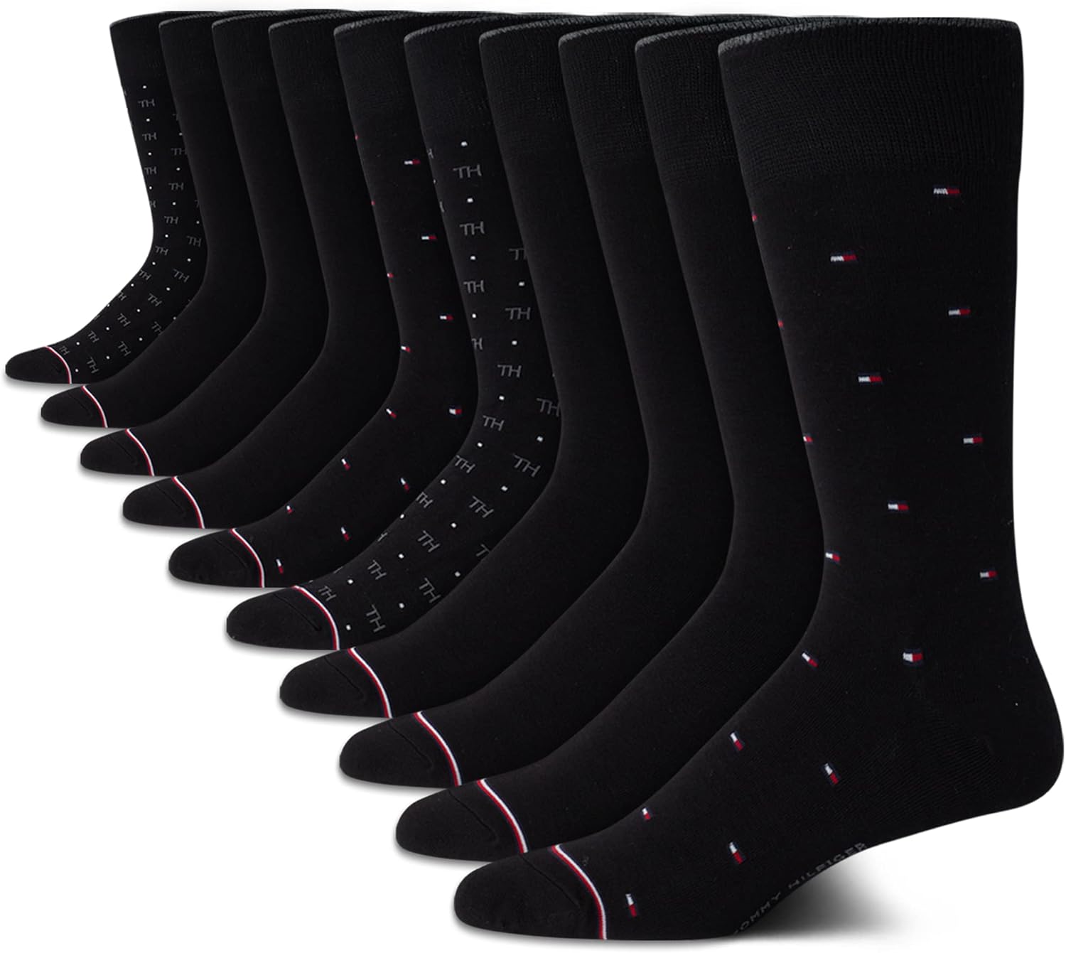 Tommy Hilfiger Men's Casual Soft Cotton Blend Crew Socks - 10 Pack
