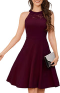 Halter Lace Cocktail Dress - Short Vintage Prom Homecoming