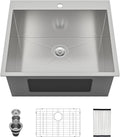 12 Inch Deep Laundry Sink Topmount Single Bowl - Durable Utility Sink