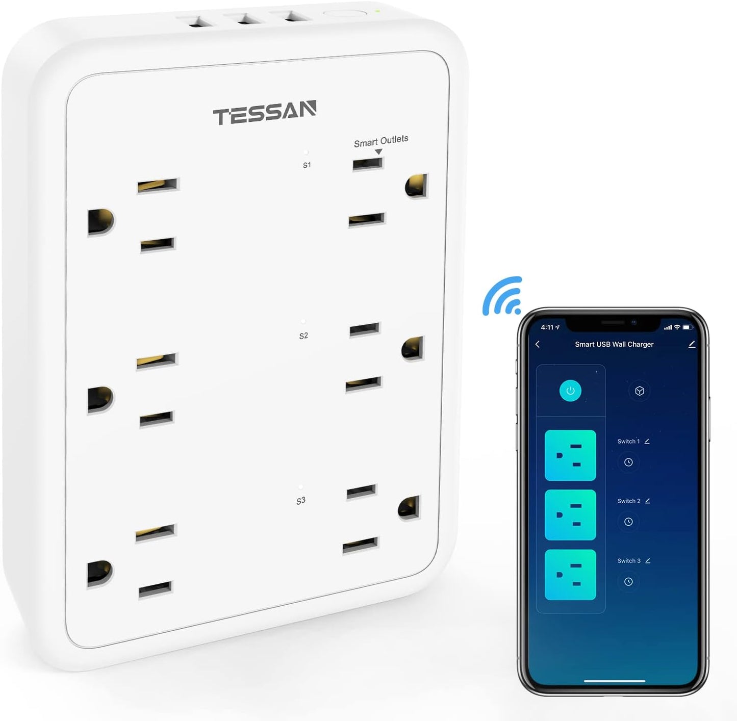 TESSAN Smart Power Strip: Extend & Control Your Outlets!
