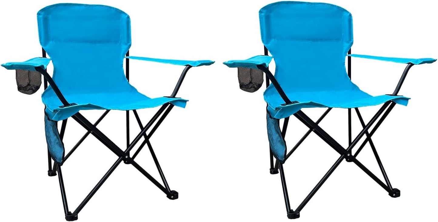 Folding Camping Chair with Cup Holder & Side Storage Bag