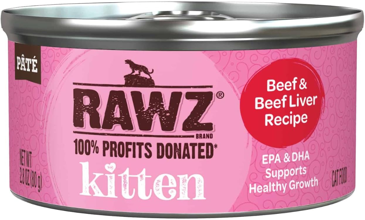 Rawz Natural Premium Pate Canned Kitten Food for True Carnivores