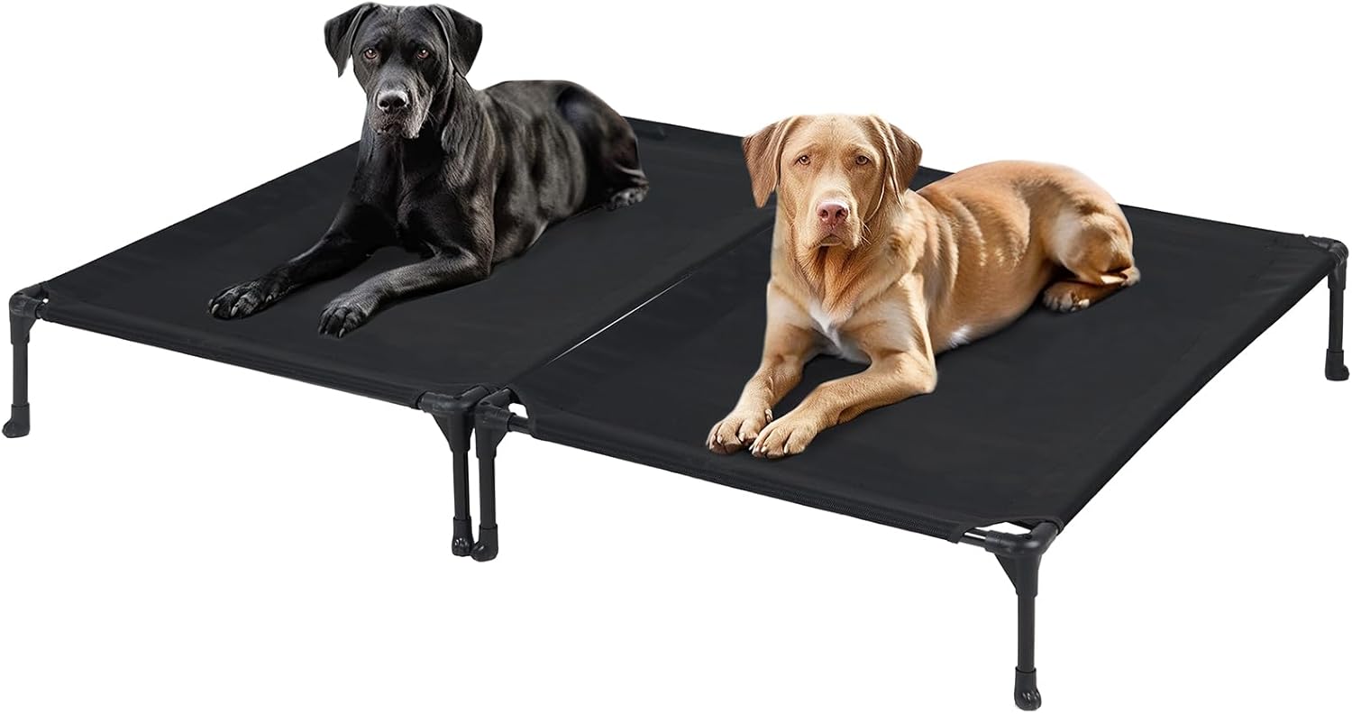 Veehoo Portable Raised Dog Cot for Large Dogs, 42in x 30in