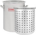 CONCORD 36 QT Stainless Steel Stock Pot w/Basket - Heavy Kettle