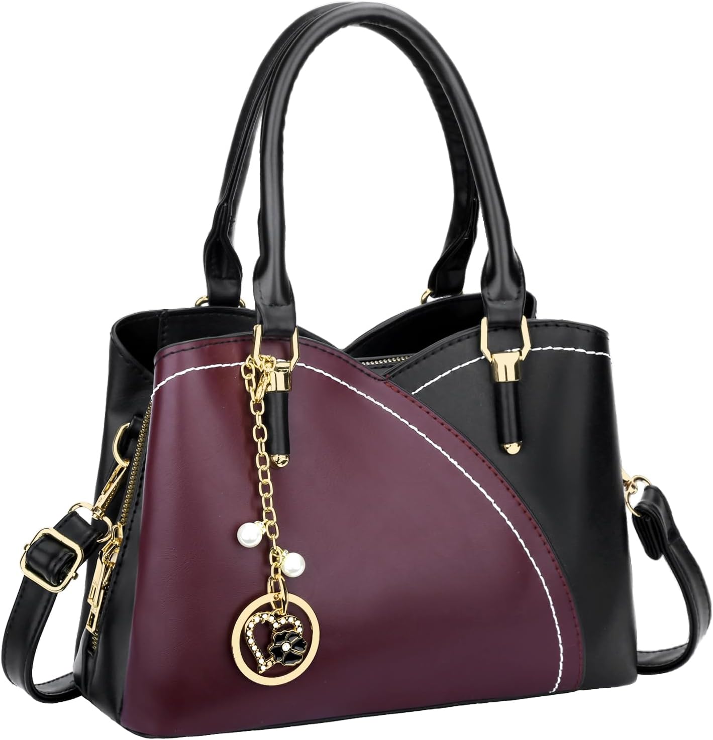 KKXIU Triple Compartments Handbags for Women Fashion Satchel