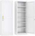 Tall Narrow Storage Cabinet 66.93 in White - Slim Metal Pantry