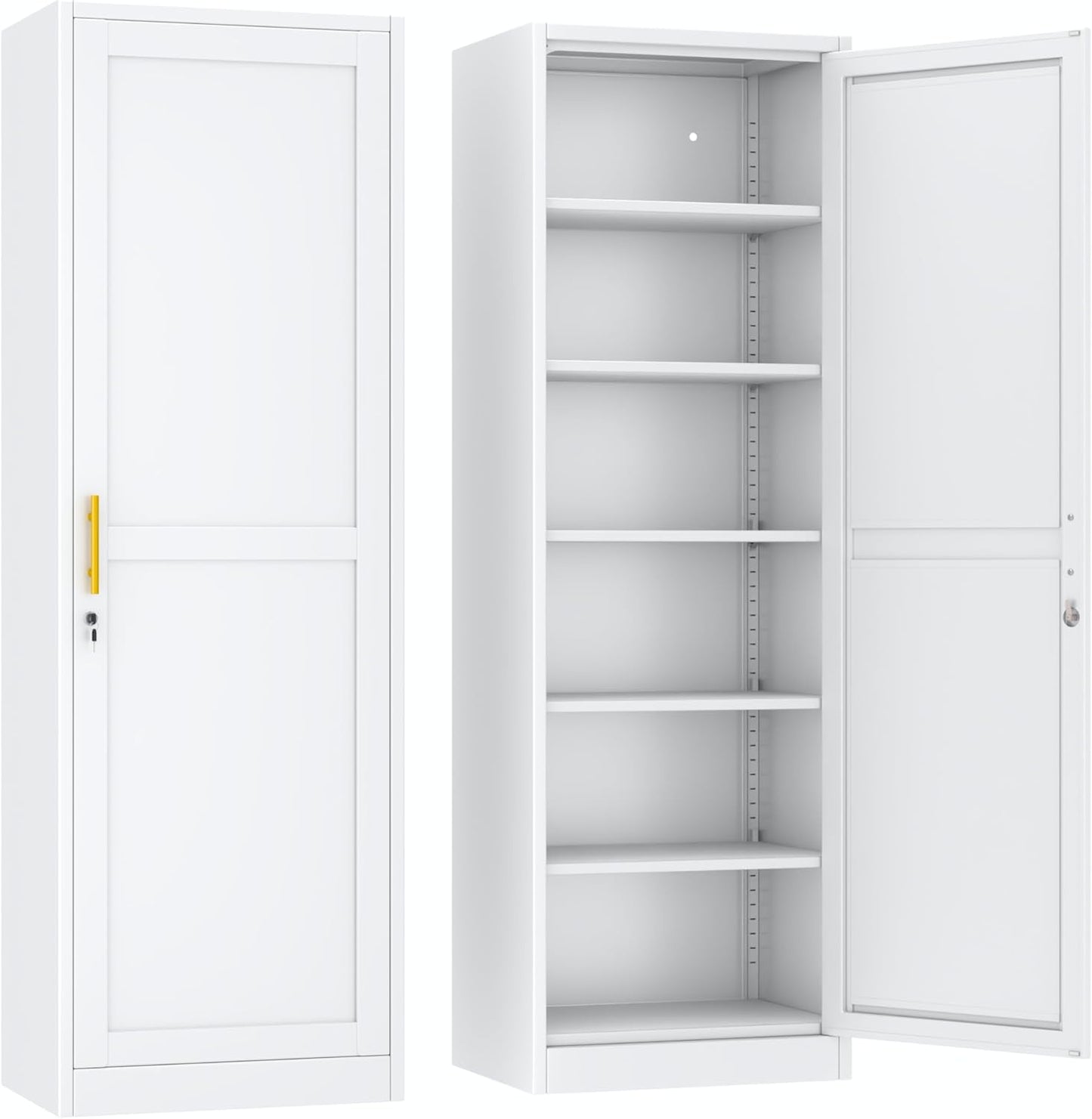 Tall Narrow Storage Cabinet with Adjustable Shelves for Home Use