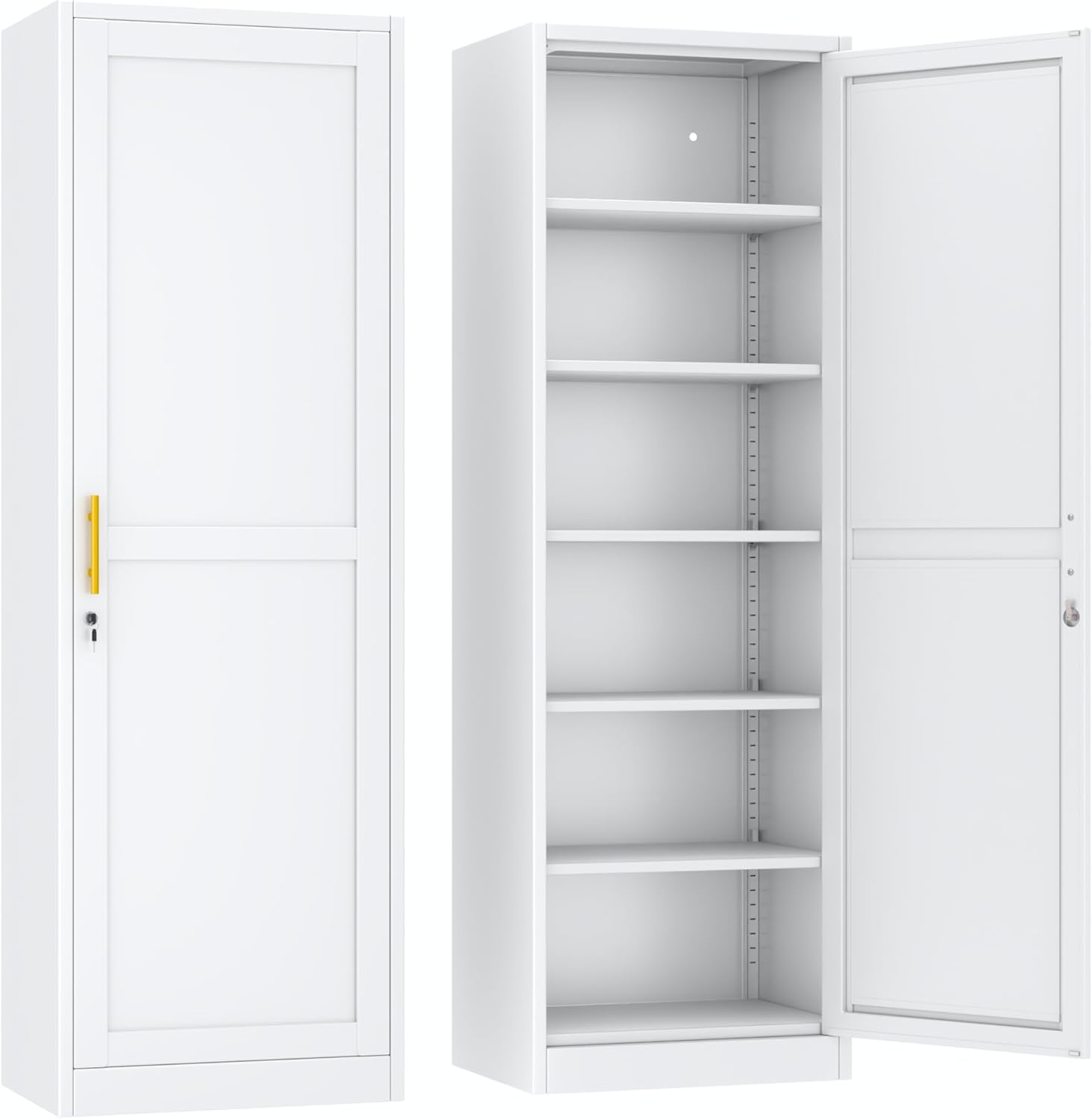 Tall Narrow Storage Cabinet with Adjustable Shelves for Home Use