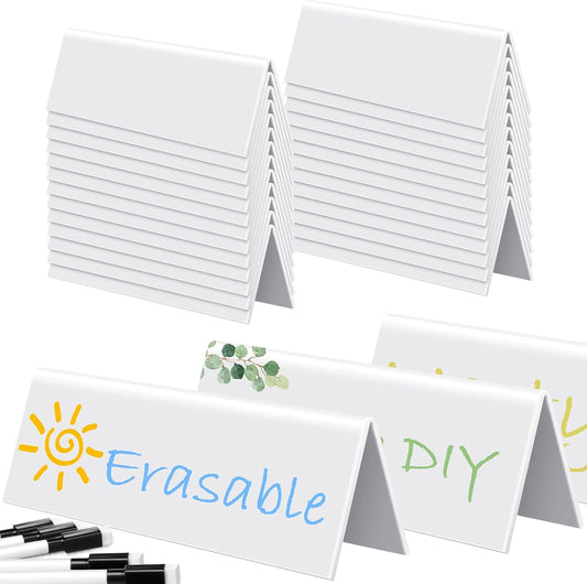 Fainne 30 Sets Dry Erase Name Tent Cards for Events