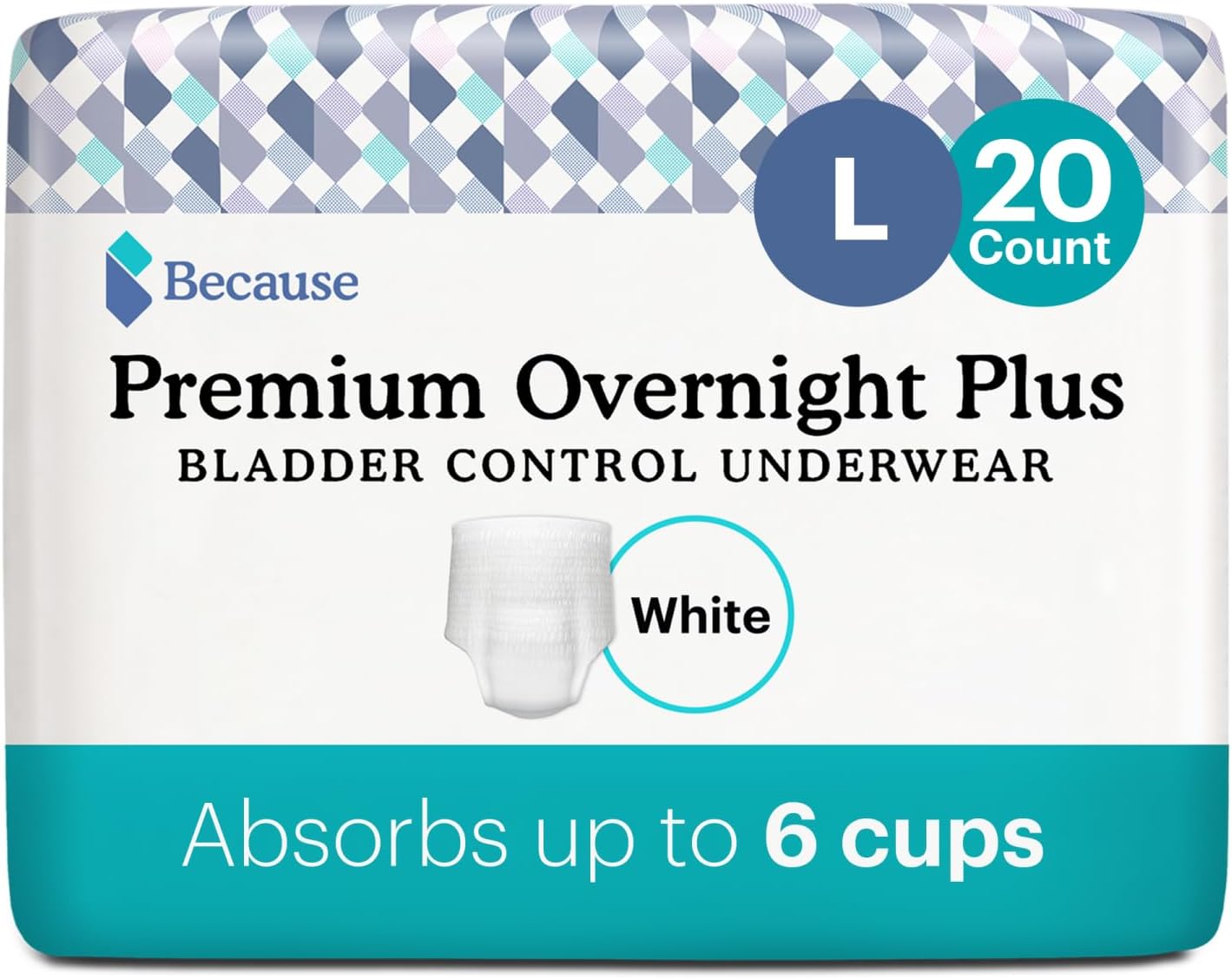 Extra Absorbent Nighttime Briefs - White, Large 20ct
