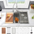 33 in Drop In Kitchen Sink Workstation - Deep Single Bowl Utility