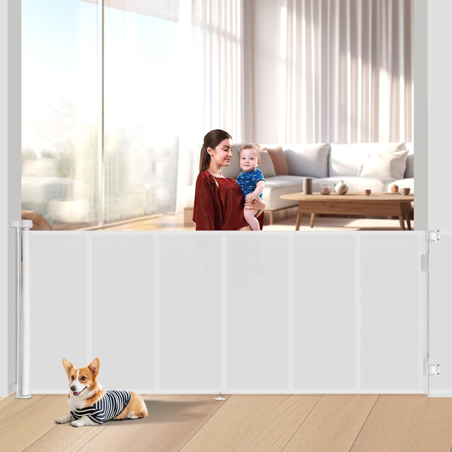 120 inch Retractable Baby Gates for Safety and Convenience