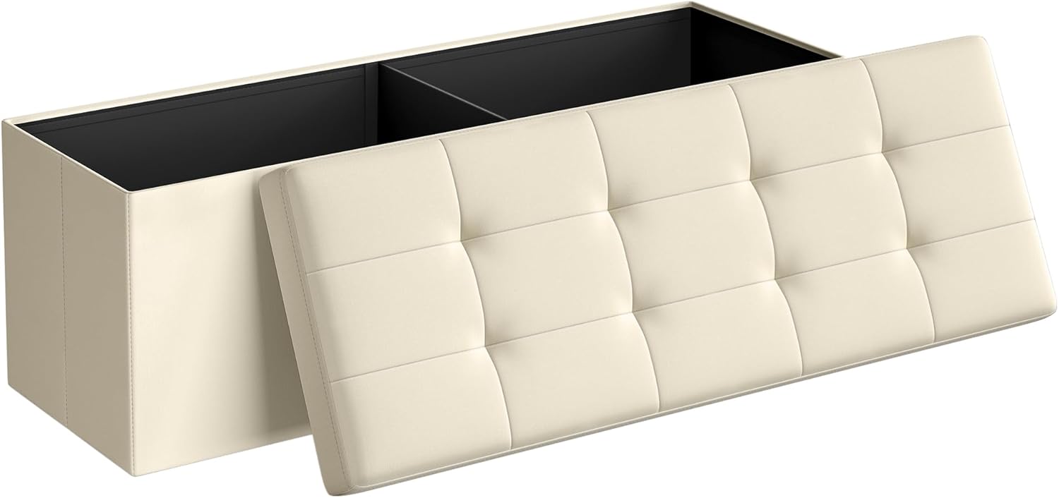 SONGMICS MAZIE Collection 43 Inches Folding Storage Ottoman