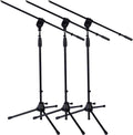 LyxPro Microphone Stand Boom Arm - Foldable Rotating Floor Podium