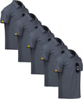 ZITY 5 Pack Mens Polo Shirt Short Sleeve - Breathable Summer Sport