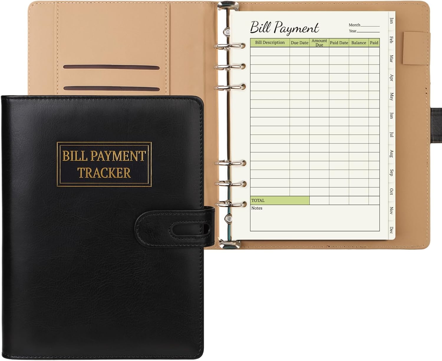 Organized Bill Tracking: A5 Binder w/ Pockets & Tabs