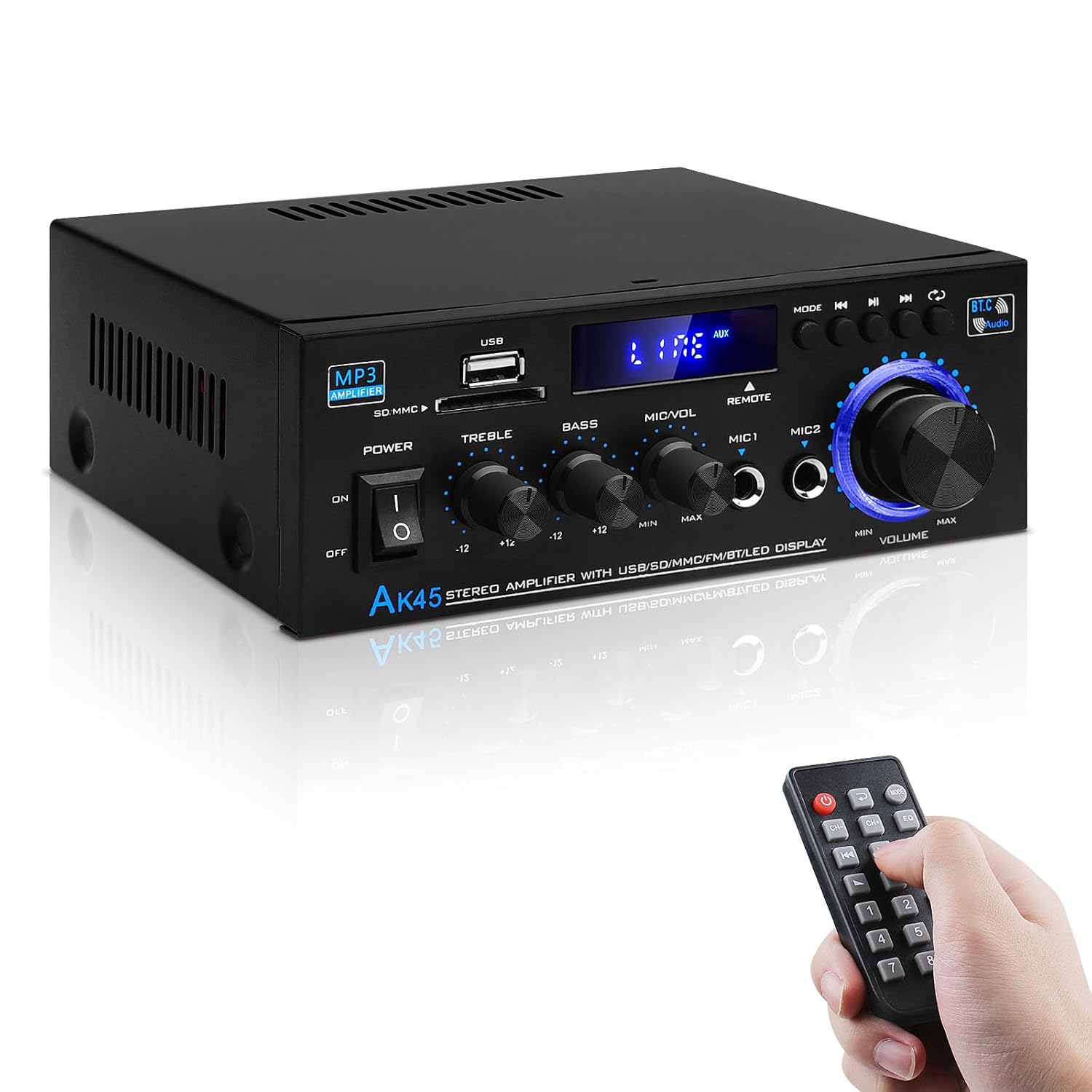 AK45 Bluetooth 5.0 HiFi Stereo Mini Power Amplifier Review
