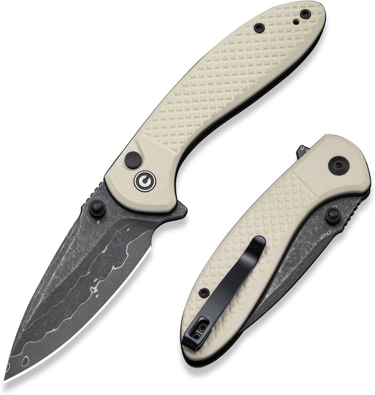 CIVIVI Faeger Pocket Folding Knife with Damascus Blade for EDC