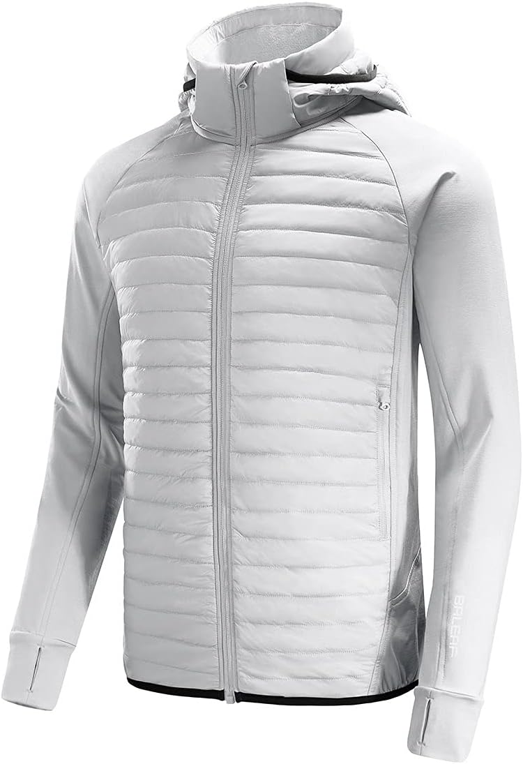 Baleaf Men's Running Jacket Lightweight Warm Up Puffer Coat