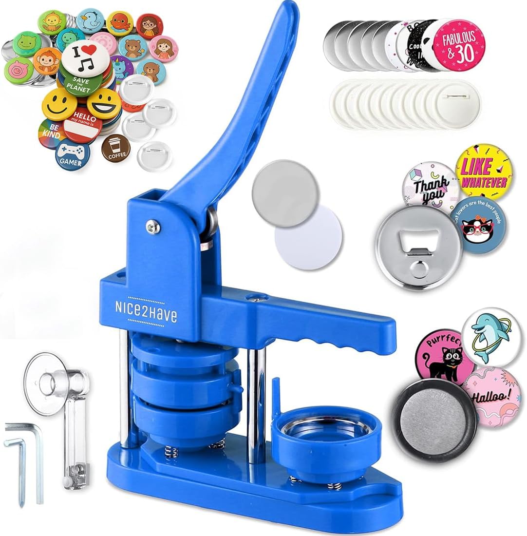 Button Maker Machine for DIY Crafts with 100 Buttons and More