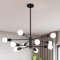 KAISITE Modern Sputnik 10-Light Chandelier - Adjustable Height