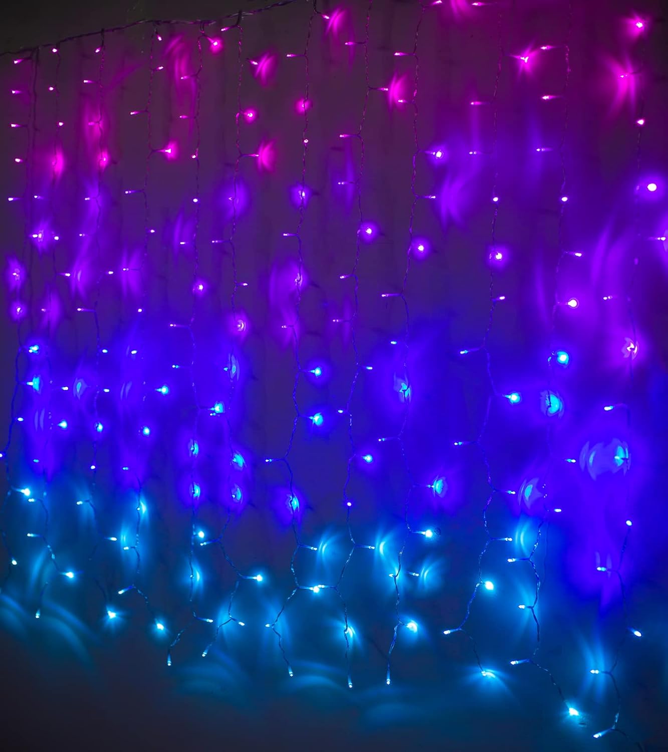 Colorful Fairy Curtain Lights with Dimmer Switch - CoziTech