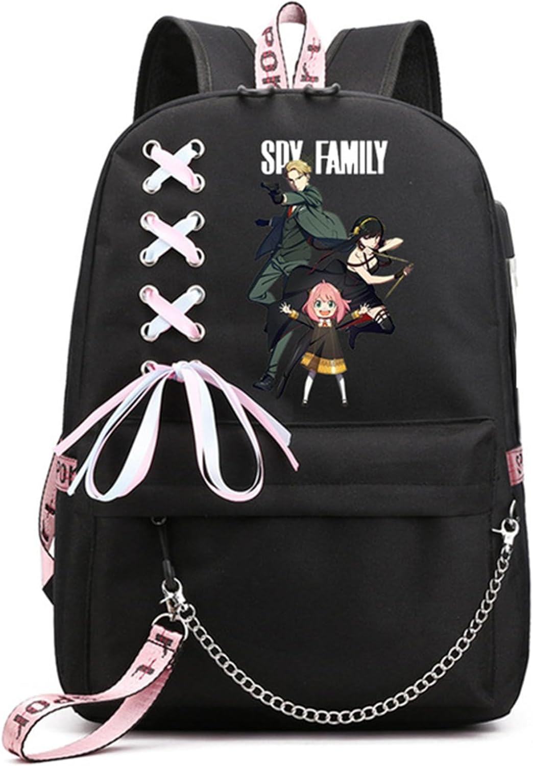 ISaikoy Anime Anya Forger Backpack with USB Port for School