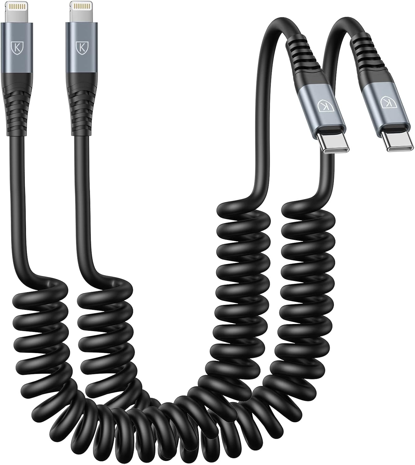 Fast Charging Coiled iPhone Cable Bundle by KIYODA