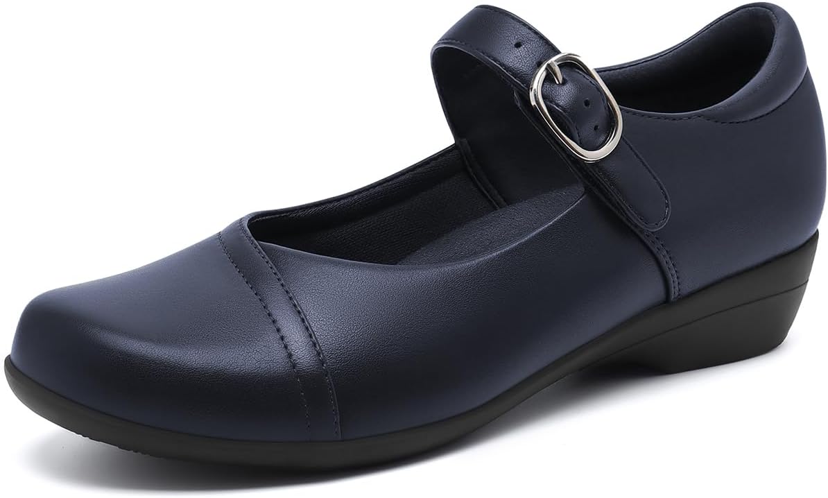 Athlefit Mary Jane Flats for Women - Comfortable Dressy Shoes