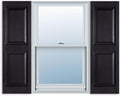 Exterior Solutions Standard Raised Panel Exterior Vinyl Shutters Black