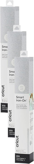 Cricut Smart Iron On Glitter Silver 3-Pack - Sparkling HTV for Apparel