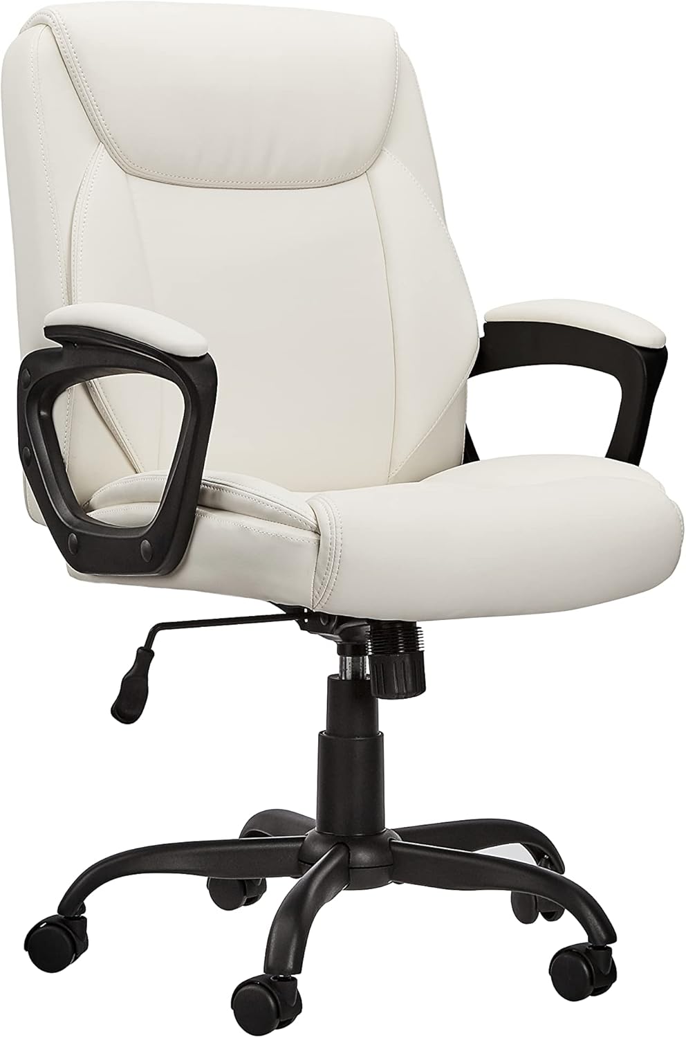 Padded Mid-Back Office Chair with Armrest, Cream