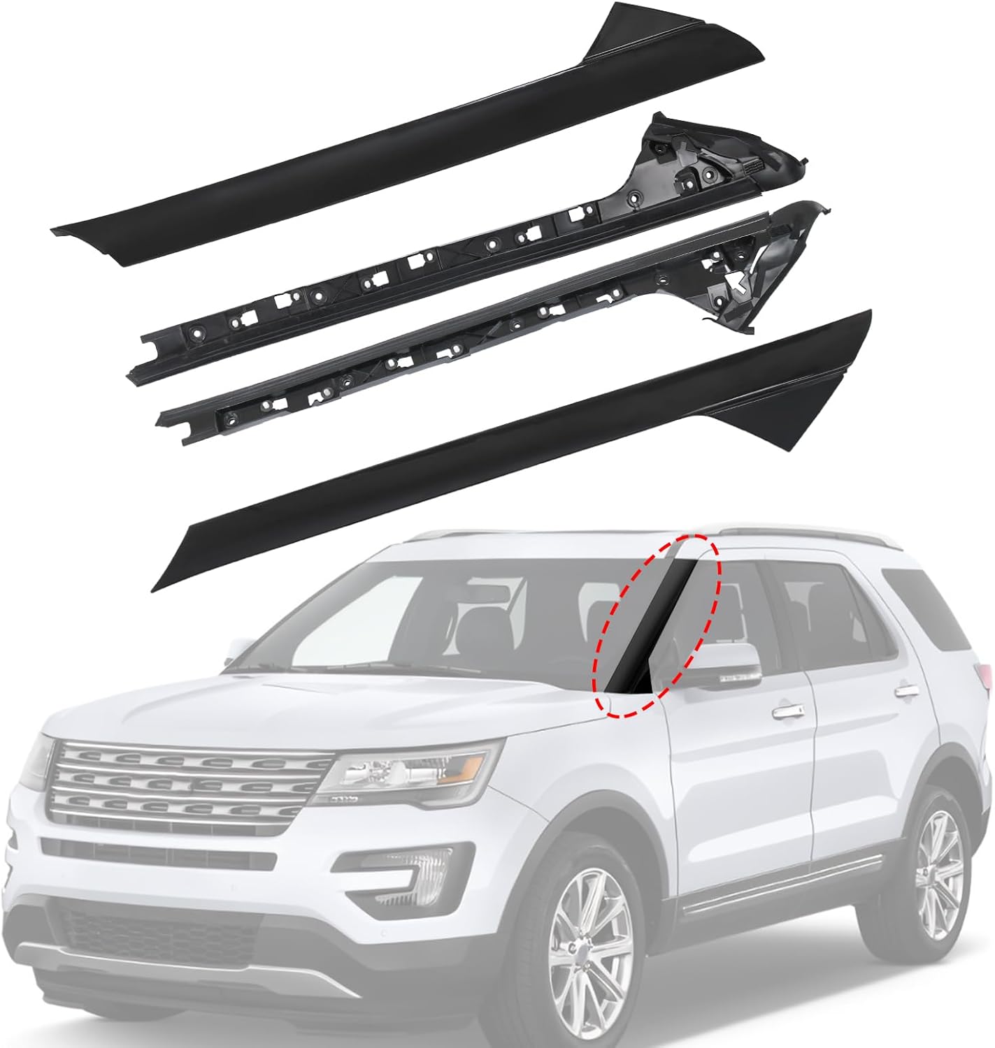 A-Pillar Molding Trim Kit for 2011-2019 Ford Explorer Utility