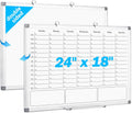 White Board Dry Erase Board for Wall 24in x 18in - Weekly Planner