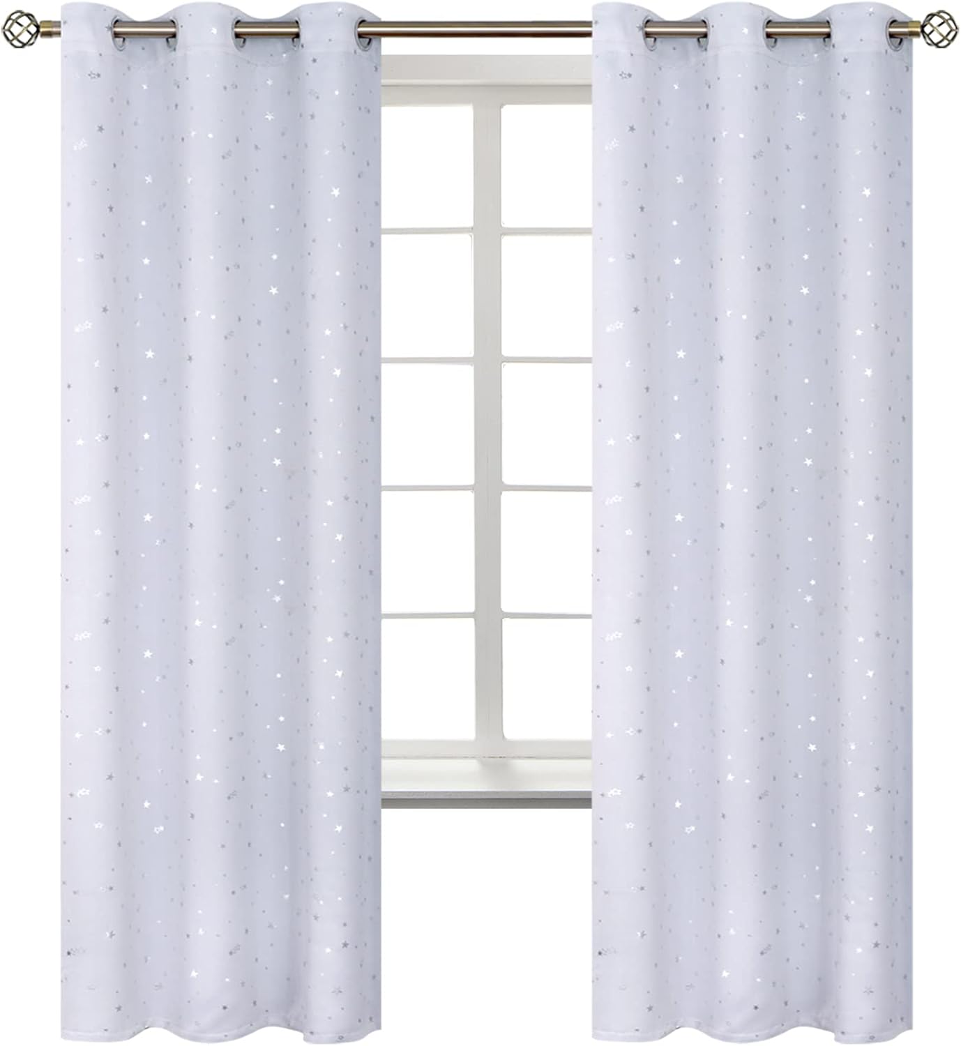 BGment Kids Room Curtains - Thermal Insulated Star Print Panels