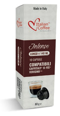Italian Coffee for Espresso Lovers Lungo Intenso Capsules - 80 Pods