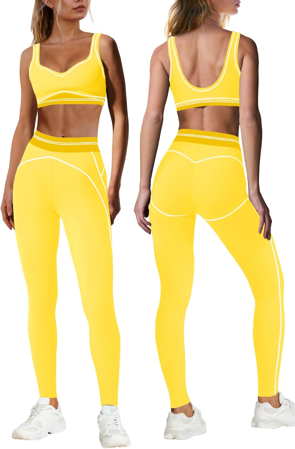 Nirovien Womens 2 Piece Workout Sets for Yoga and Gym Use