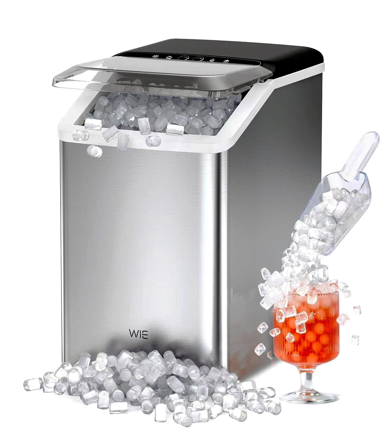 Nugget Ice Maker Countertop for Home Kitchen - Soft Chewable Ice